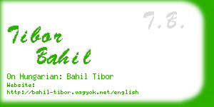 tibor bahil business card